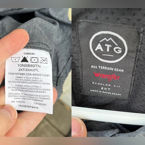 Wrangler Men's ATG Regular Fit Long Sleeve
Button Down Shirt In Gray Sz 2XT - Picture 3 of 15